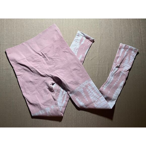 Avocado Women's Size XS/S Light Pink Bleach Dyed Leggings Activewear Yoga Pants - Picture 1 of 5